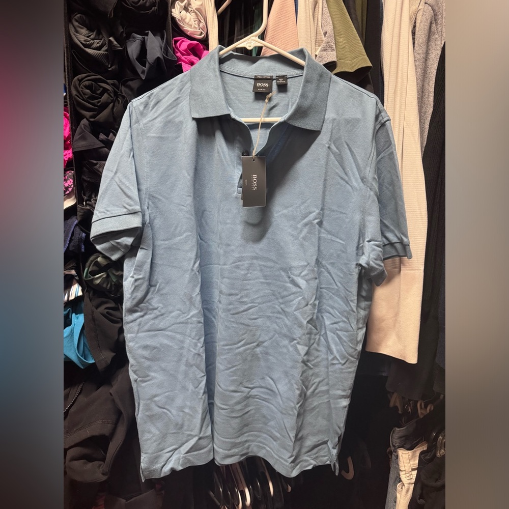 Hugo boss slim fit golf shirt; new with tags